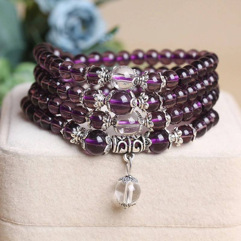 Multi-turn amethyst bracelet