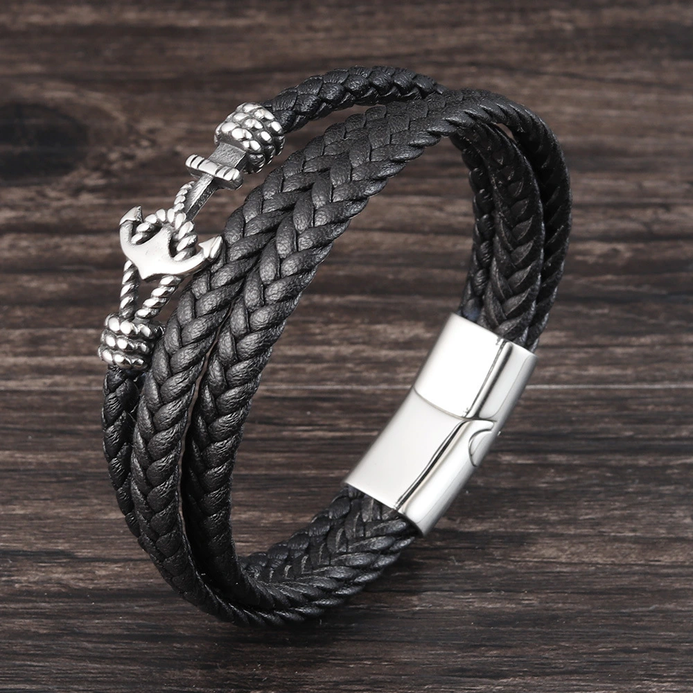 Stainless steel anchor bracelet