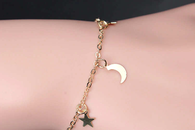 Stainless steel star moon bracelet