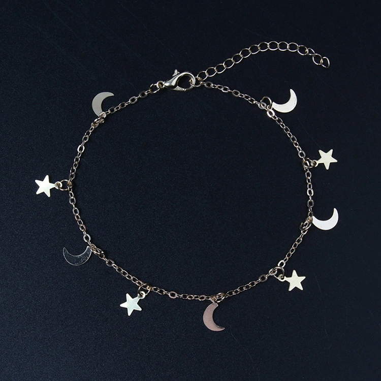Stainless steel star moon bracelet