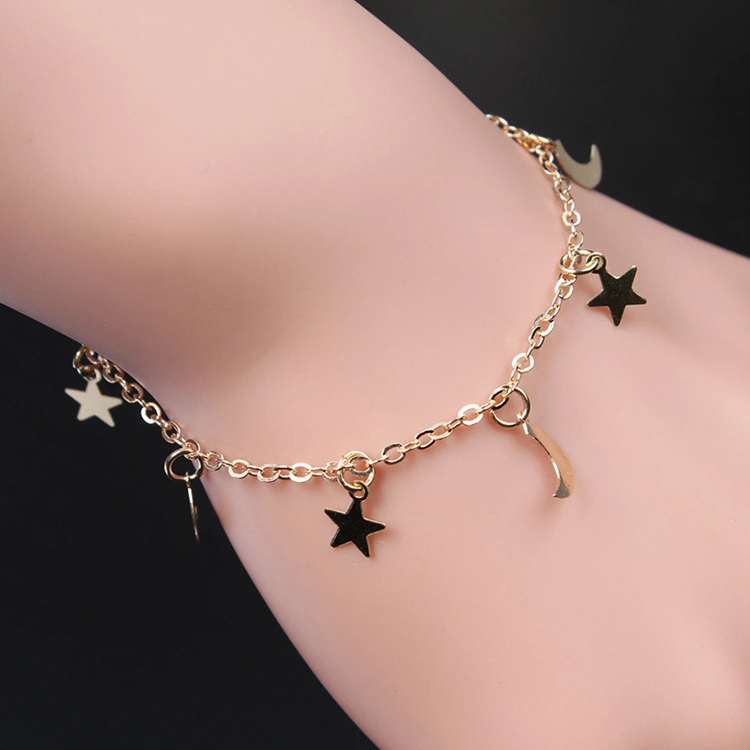 Stainless steel star moon bracelet