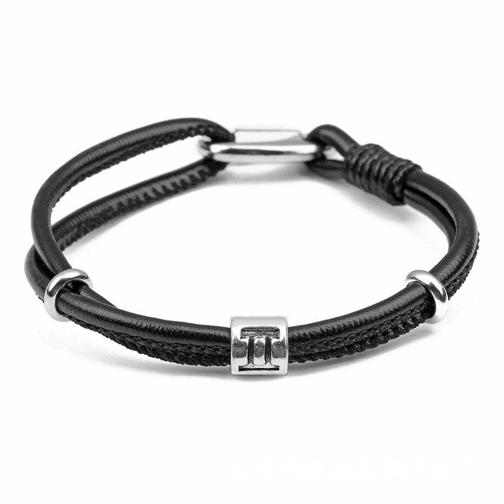 12 Constellation Leather Bracelet