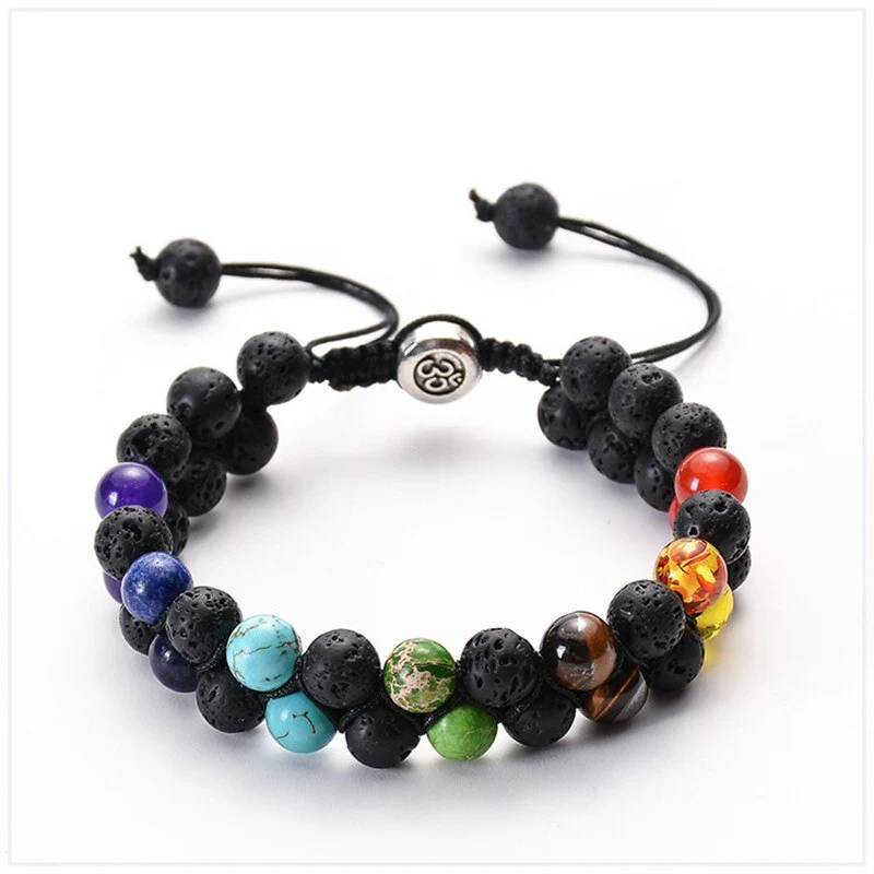 Braided adjustable double layer bracelet