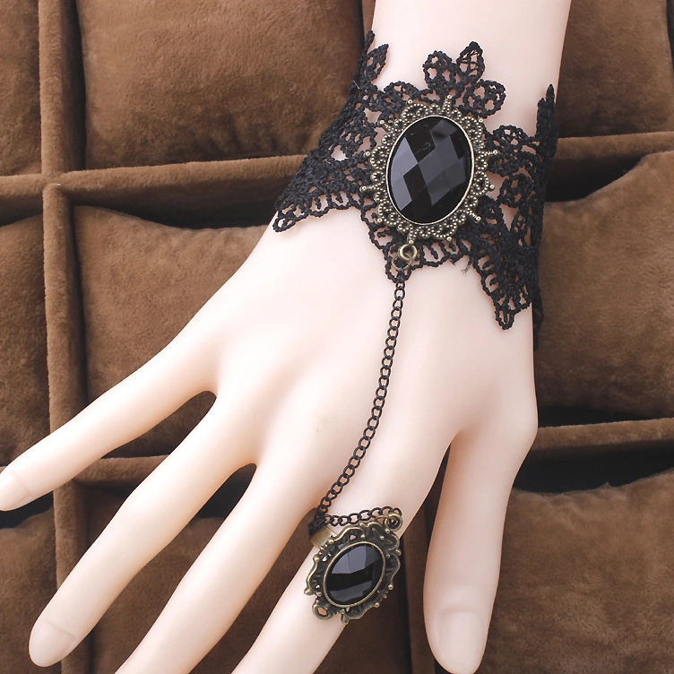 Fashion Vintage Palace Gothic Lace Gem Bracelet