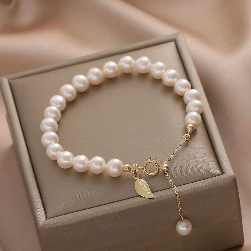 Natural Freshwater Pearl 14K Gold Niche Design Elegant Bracelet