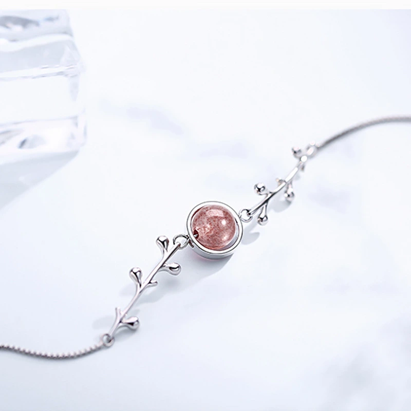 Natural strawberry crystal bracelet