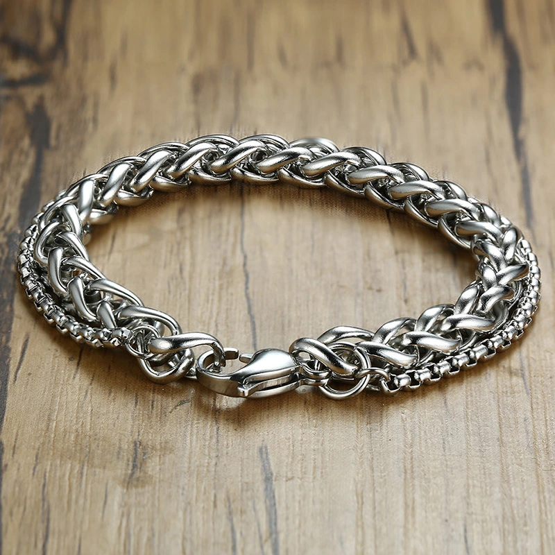 Titanium steel double-layer chain