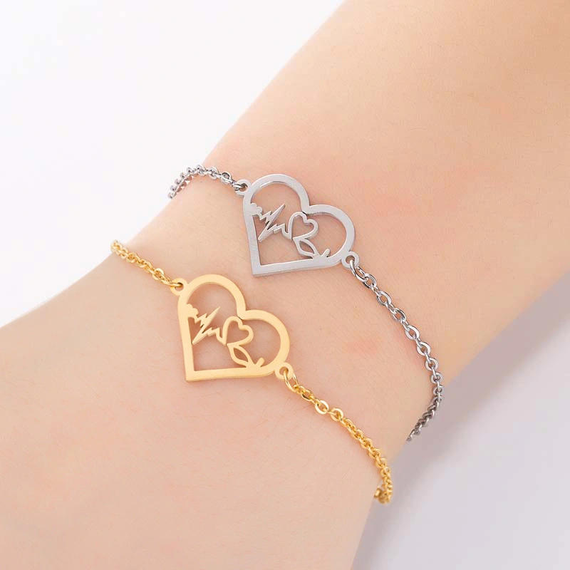 Stainless steel ECG bracelet female