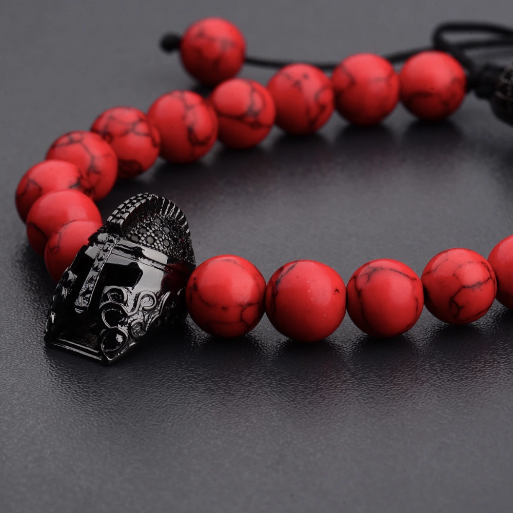 Spartan helmet micro-inlaid zircon beaded bracelet