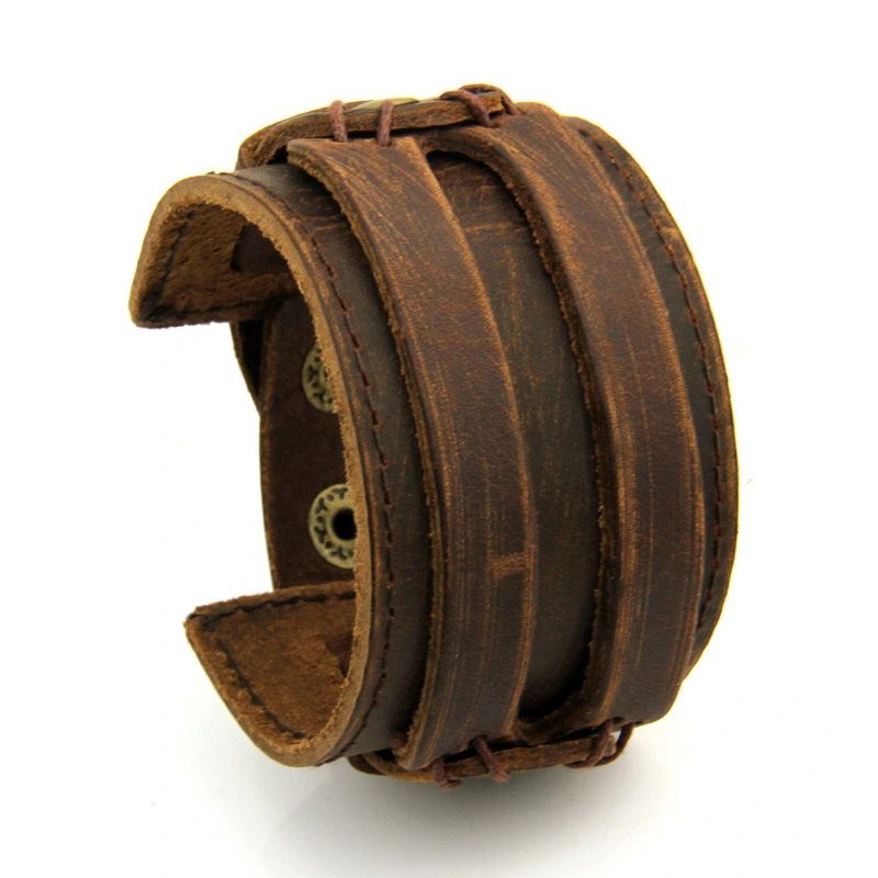 Two-row first layer cowhide bracelet