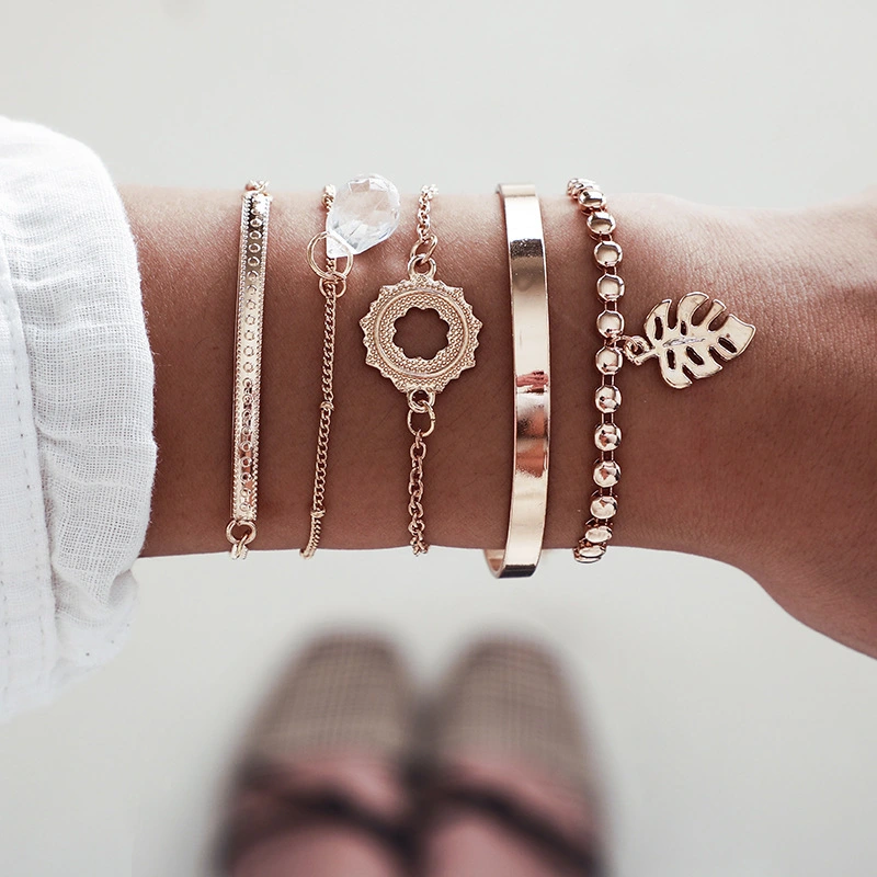 Five - piece bracelet set with diamond