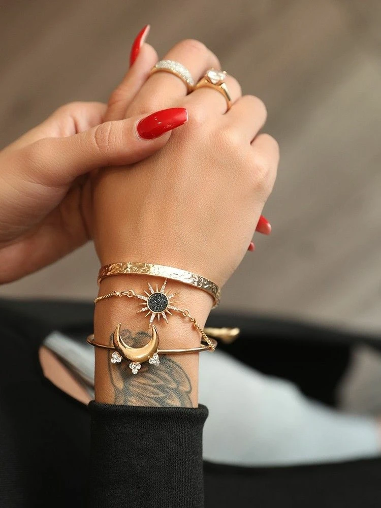 Moon sun full diamond bracelet