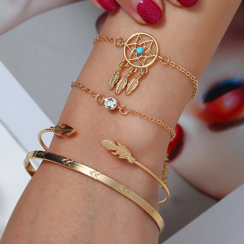 Women's Arrow Leaf Dream Catcher Bracelet