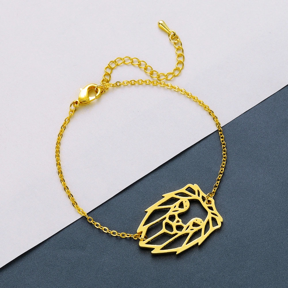 Stainless steel pendant lion bracelet