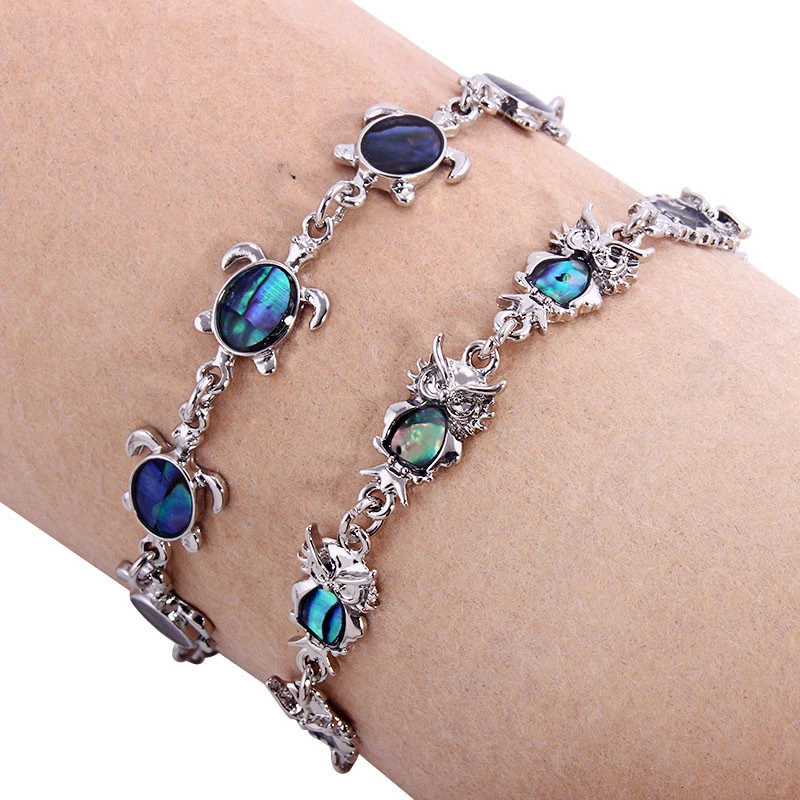Turtle owl shell bracelet