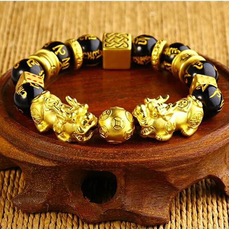 Lucky Obsidian Double Pixiu Bracelet