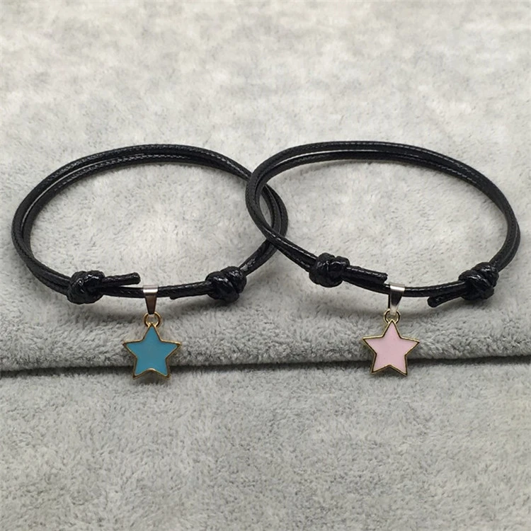 Simple couple of oil dripping star bracelet