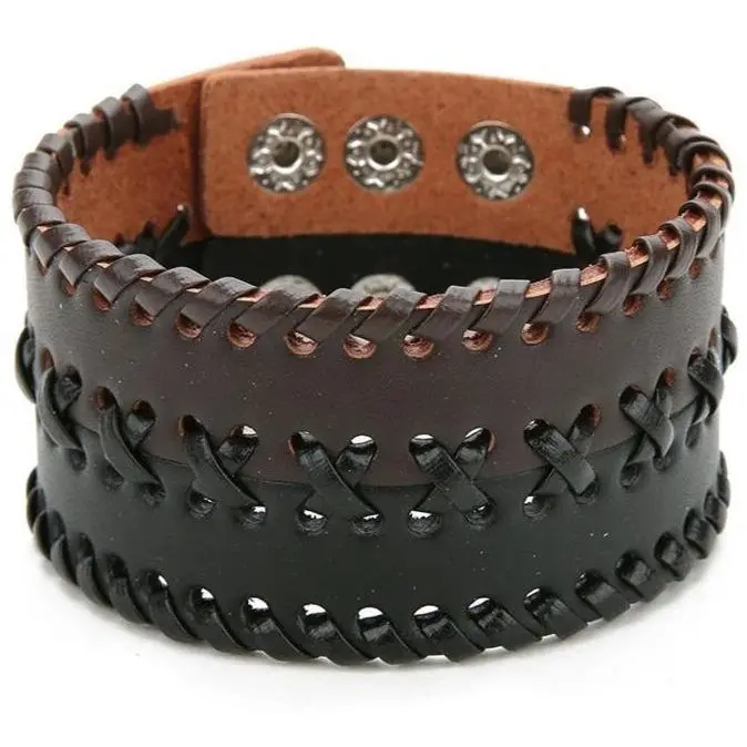 Vintage punk leather bracelet