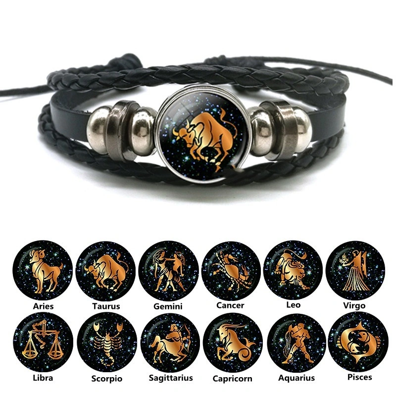 Personalized fashion twelve constellation braided bracelet