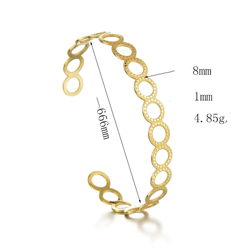 Fashion Irregular Jewelry Gold Hollow Leaf Bracelet