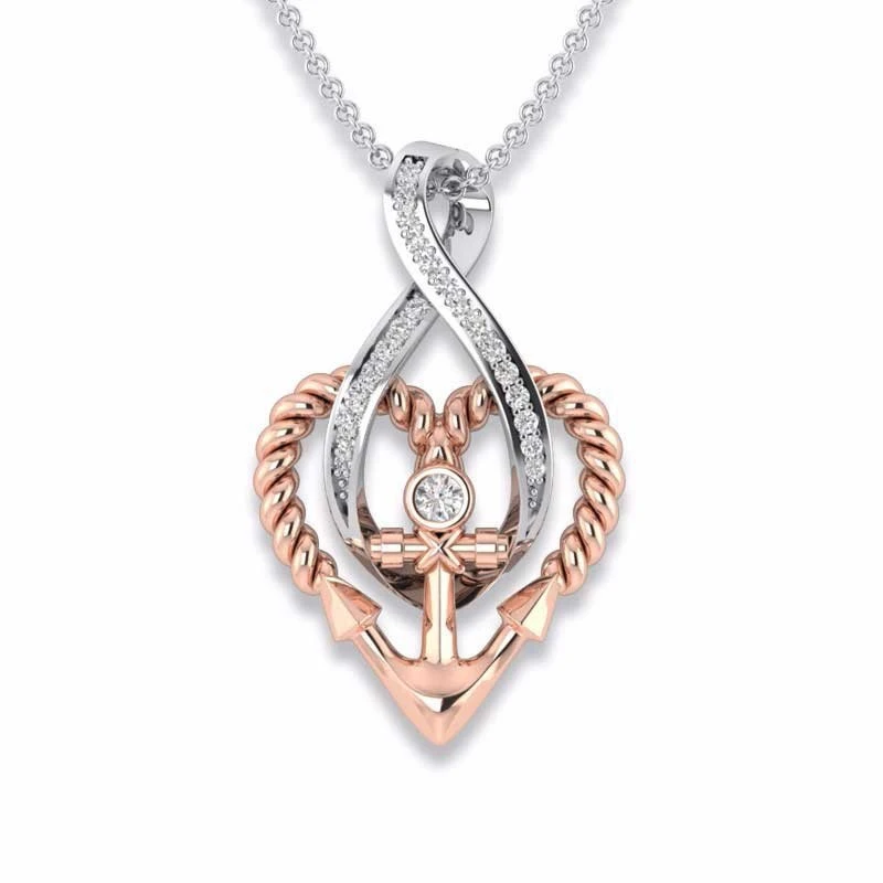 Love anchor clavicle chain female