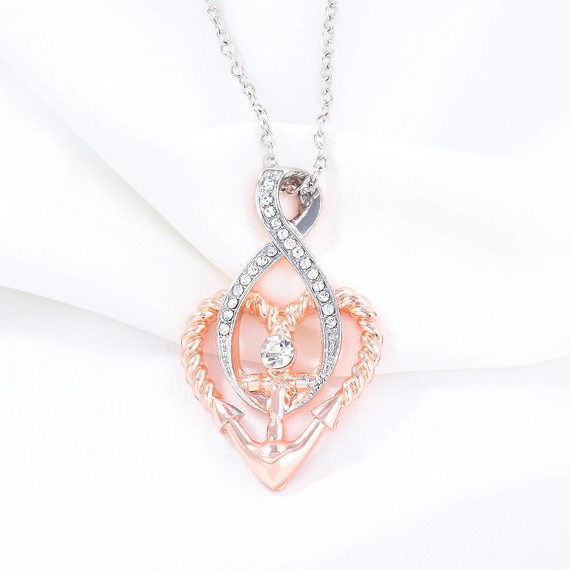Love anchor clavicle chain female