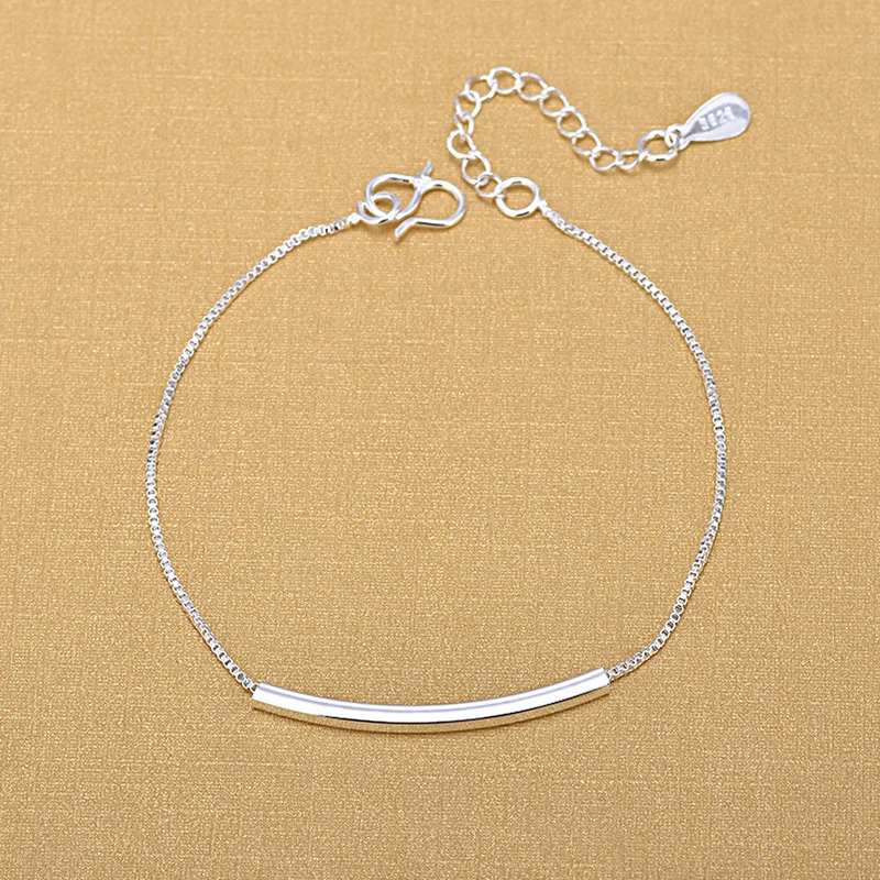 Tube silver bracelet hand jewelry