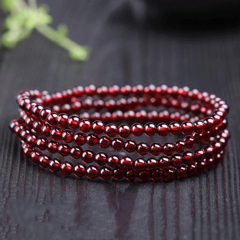 Pure natural wine red garnet bracelet