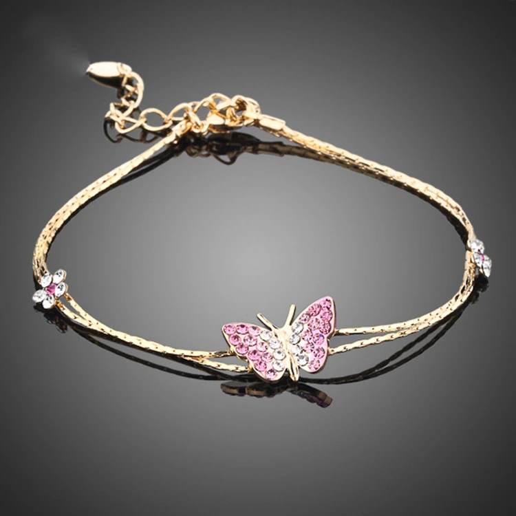 Butterfly shaped bracelet with rhinestones