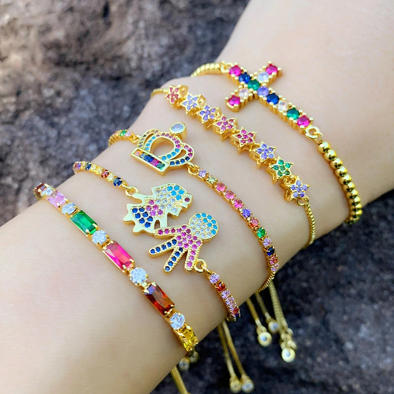 Shining colorful zircon bracelet