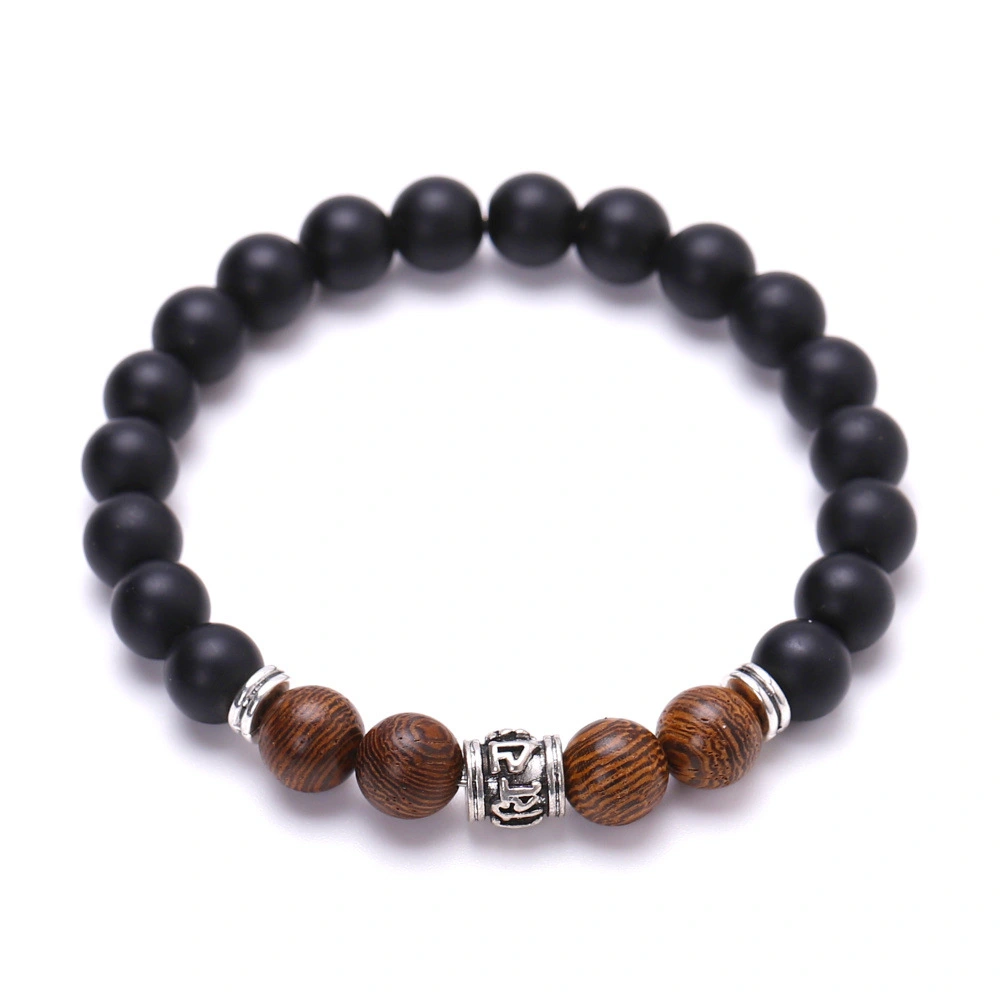 Six Words Mantra Volcanic Stone Tiger Eye Bracelet