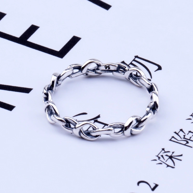 Heart Interlaced Ring Fashionable Simple Clear Style