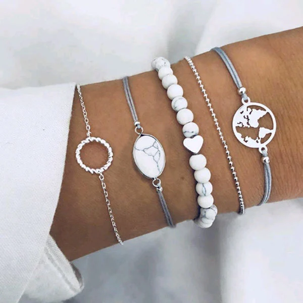 Fashion Alloy Map Little Turtle Seagull Bracelet Set