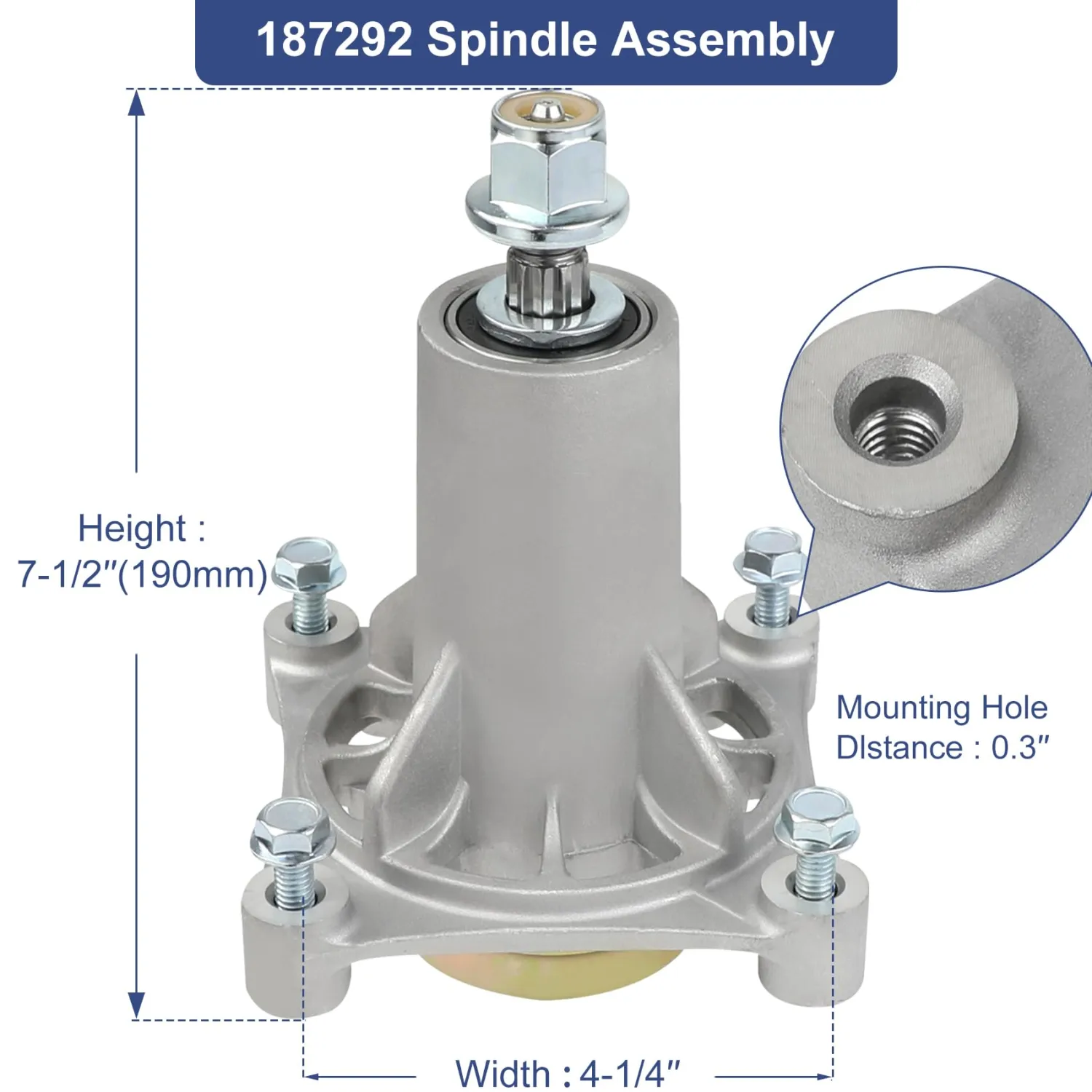 187292 192870 532187281 532187292 567253301 587819701 587125401 Husqvarna yth22v46 yth24v48 Spindle 187292 Mandrel Assembly Husqvarna 42" 46" 48" 54" Mower Deck Spindle Craftsman 2200 567253301