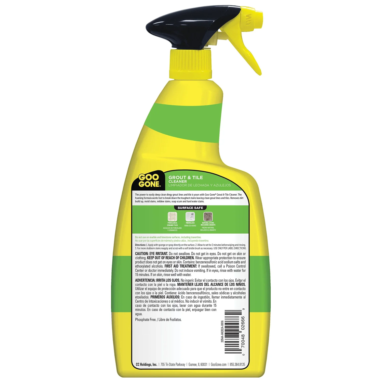 Goo Gone Grout & Tile Cleaner - 28 Ounce - Removes Tough Stains Dirt Caused By Mold Mildew Soap Scum and Hard Water Staining - Safe on Tile Ceramic Porcelain
