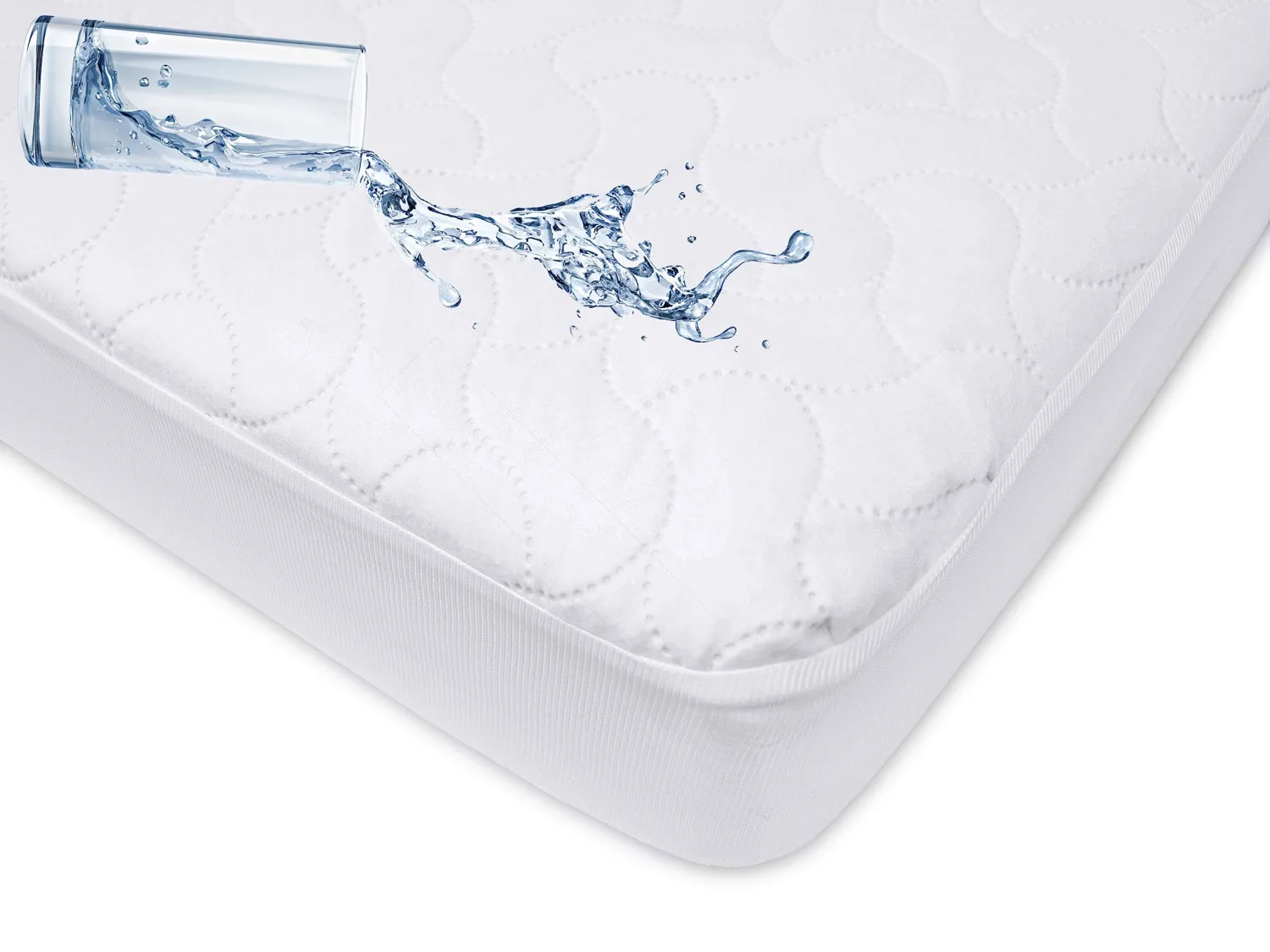 American Baby Company Waterproof Fitted Crib and Toddler Mattress Protector, Quilted and Noiseless Crib & Toddler Mattress Pad Cover, White, 52"x28"x9"