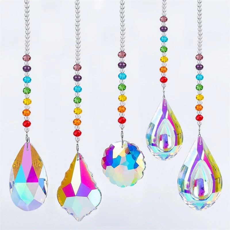 Home Colorful Crystal Chain Hanging Window Decoration