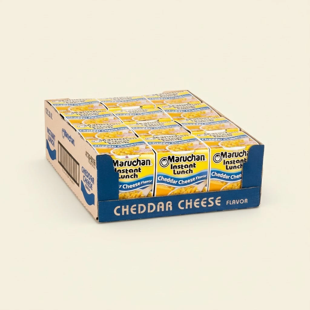 Maruchan Instant Lunch Cheddar Cheese, Ramen Noodle Soup, Microwaveable Meal, 2.25 Oz, 12 Count