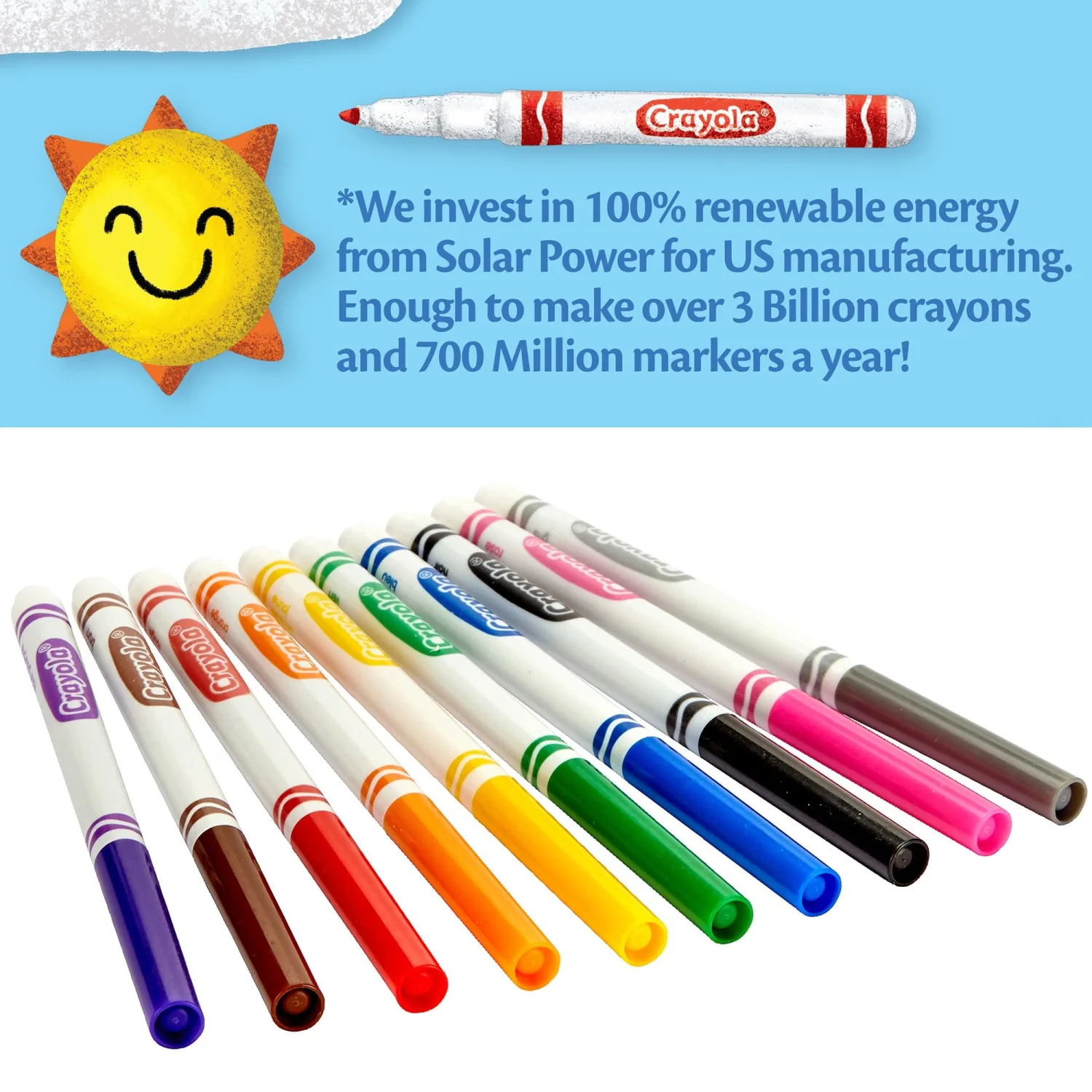 CRAYOLA MARKERS FINE LINE 10 COUNT