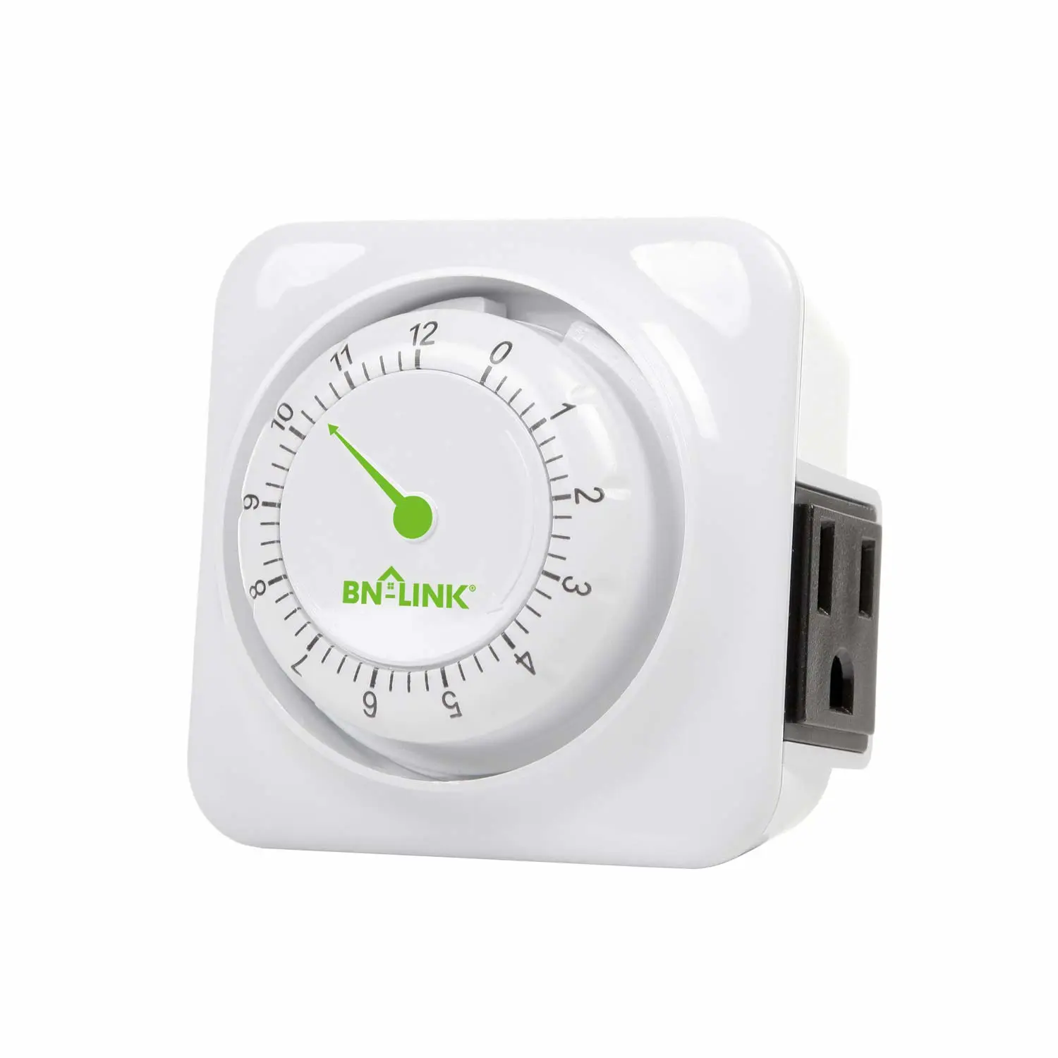 BN-LINK 12 Hour Indoor Mechanical Accurate Countdown Timer, 3-Prong Grounded Outlet, 15 Minute Increments, Energy Saving for Kitchen, Phone Charger, Lamps, Holiday Decoration 1875W, 1/2 HP, ETL Listed