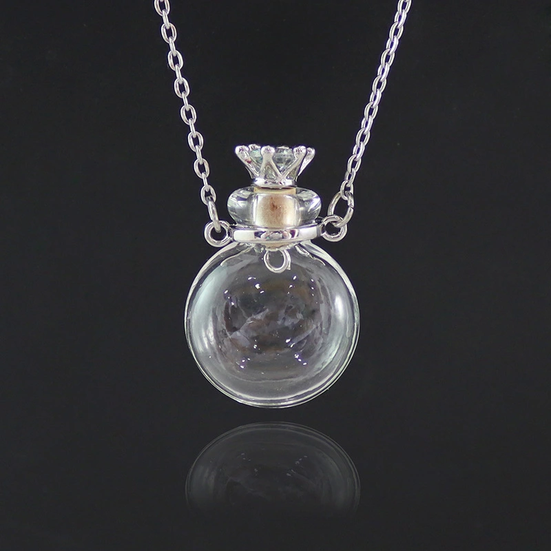 1PC Glass Memorial Urn Cremation Pendant Necklace Ash Case Holder