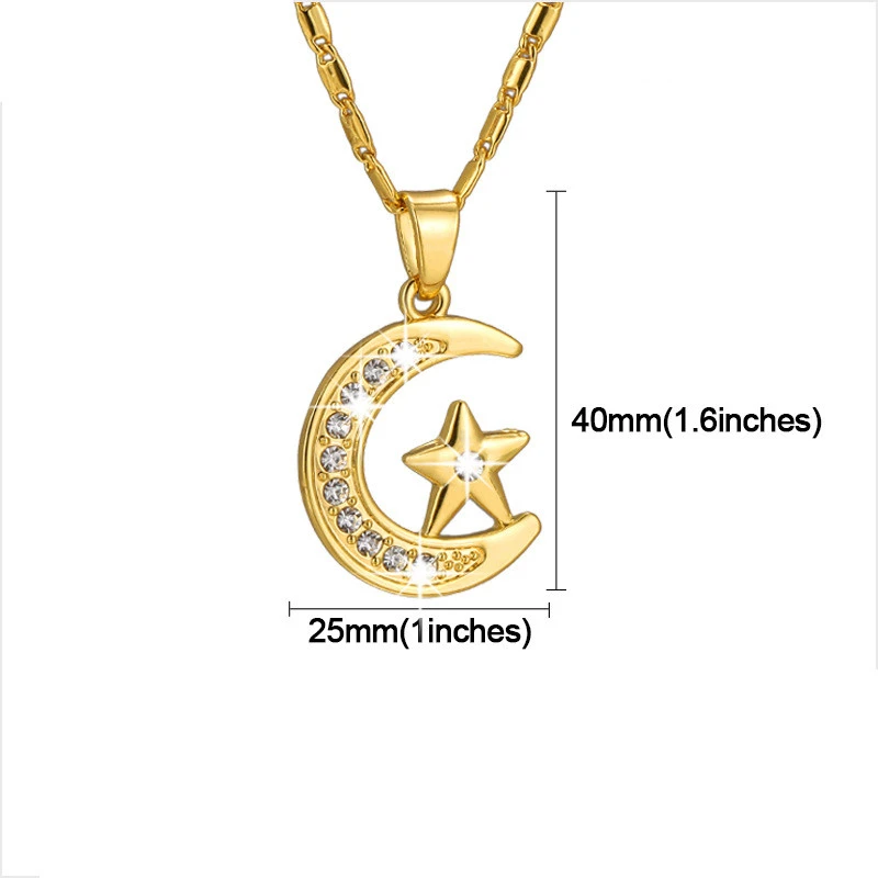 European And American Moon Star Women Necklace