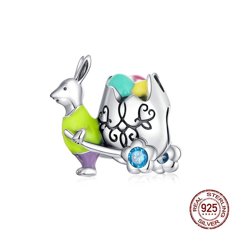 S925 Sterling Silver Color Mr. Rabbit Beaded Bracelet