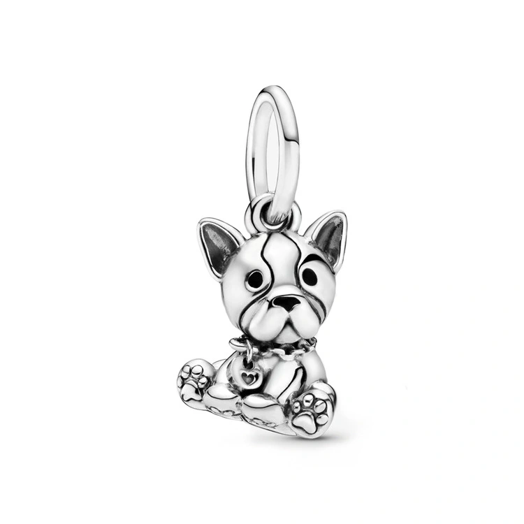 Dog Pendant 925 Silver DIY Labrador Dog Pendant Singapore Cartoon Dog Pug Bracelet Accessories