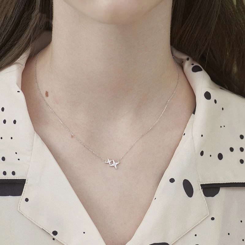 Four-Pointed Star Necklace, Girlfriend, Niche Design, Clavicle I, Cold Wind