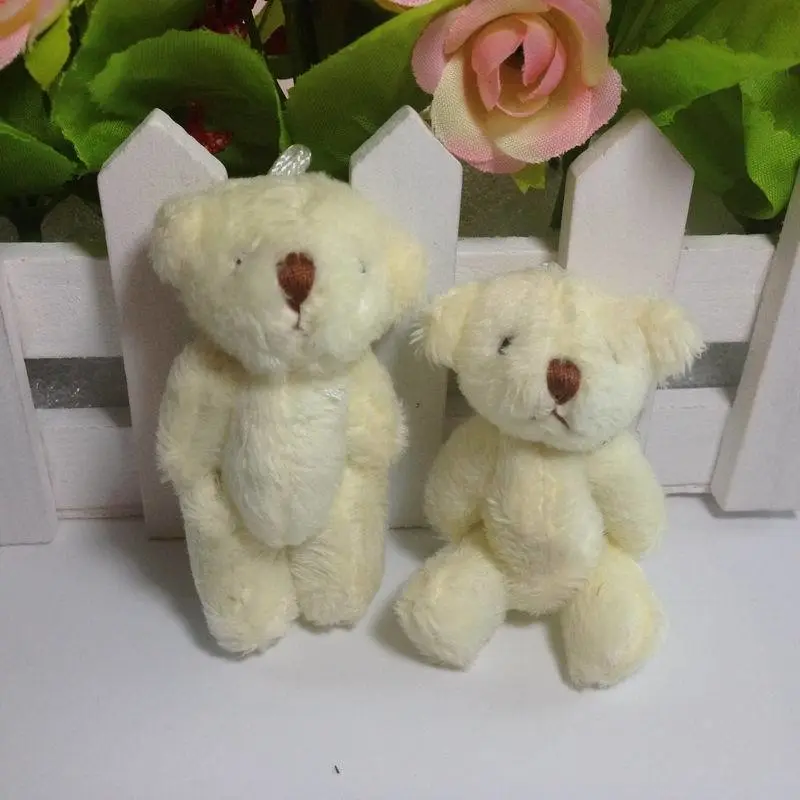 Mini Multicolor Plush Toy Jointed Bear Doll Long-Haired Teddy Bear