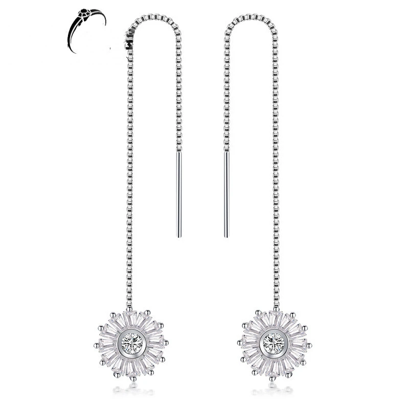 Diamond Christmas Snowflake Tassel Korean Fashion Temperament All-match Female Ear Jewelry