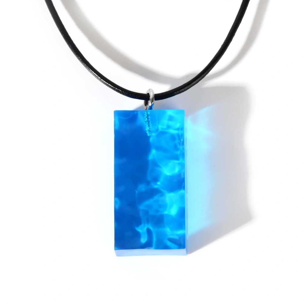 Resin Pendant Leather Cord Necklace