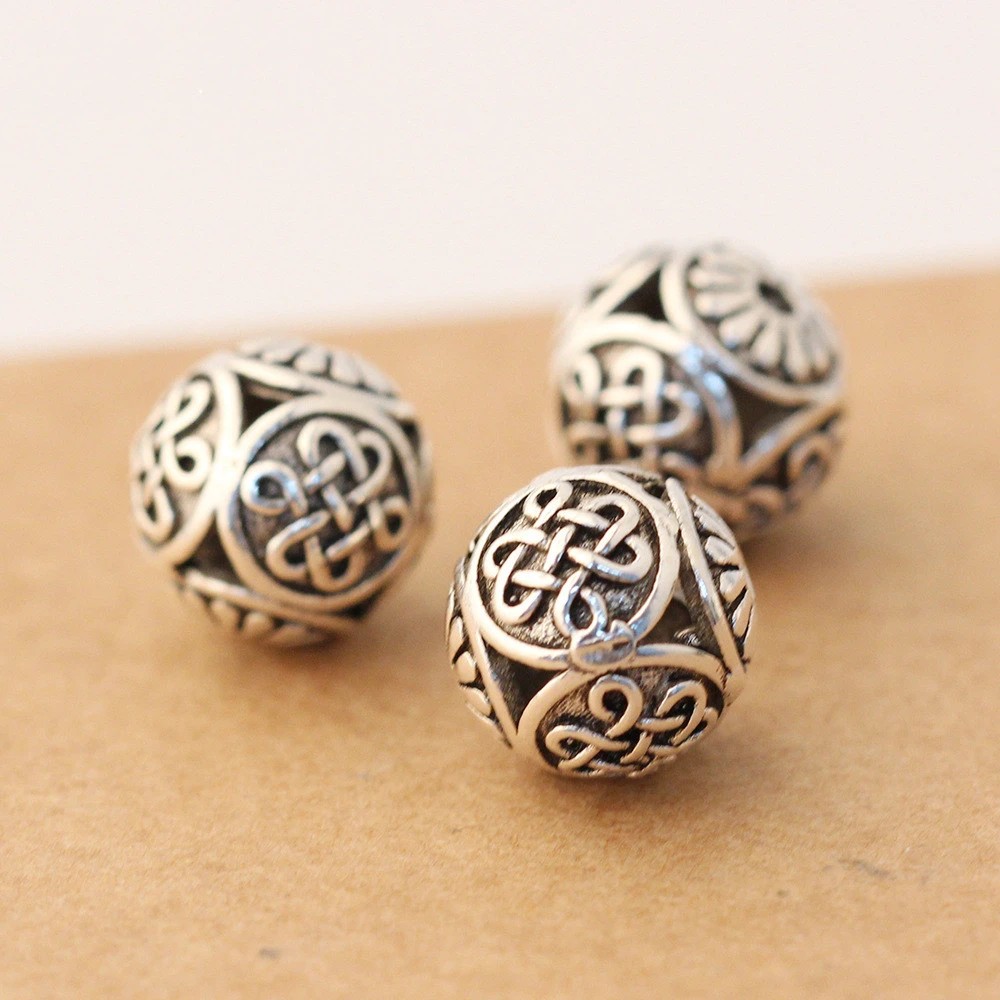 Sterling Silver Tibetan Bead Hollow Jewelry