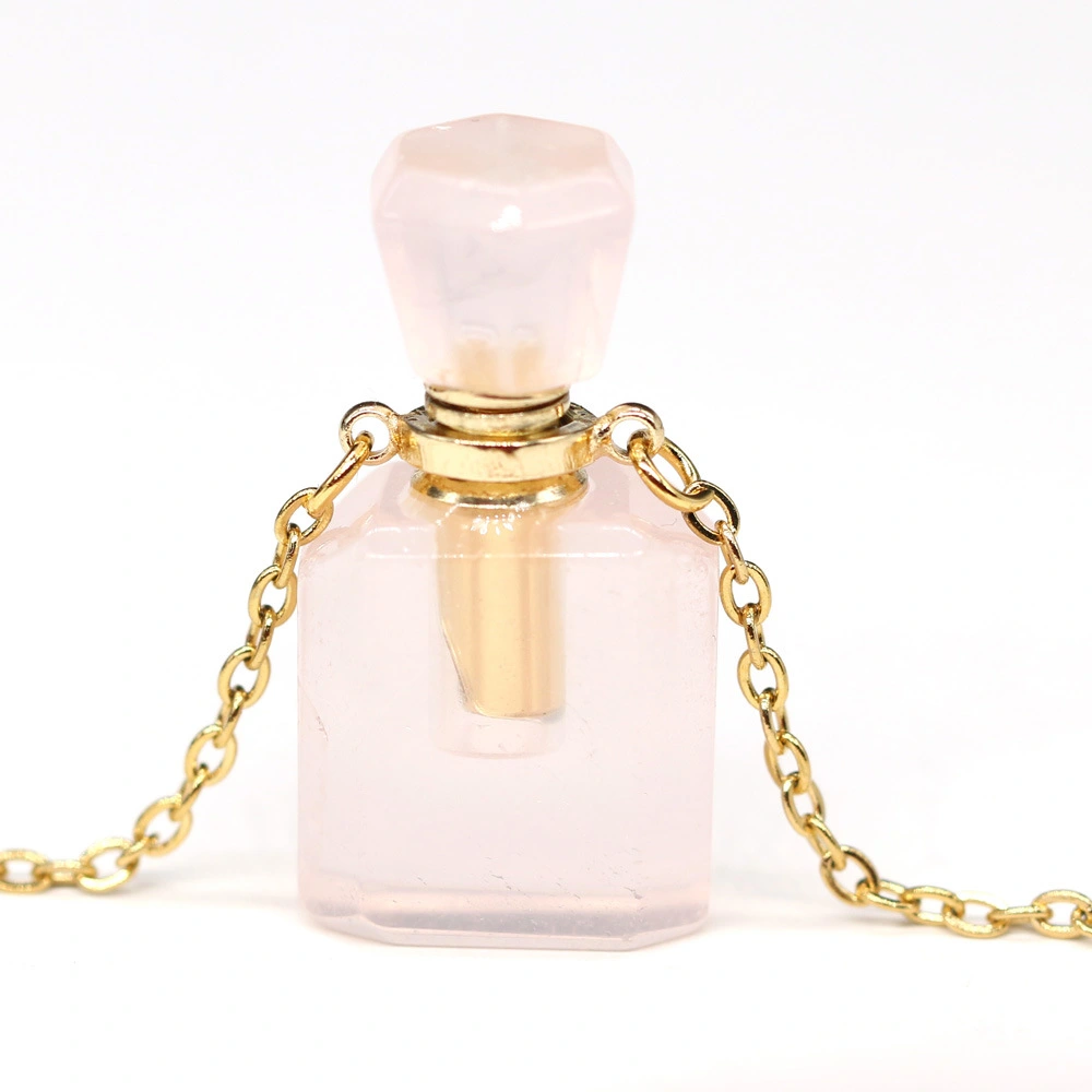 Exquisite Natural Stone Necklace Perfume Bottle Pendant